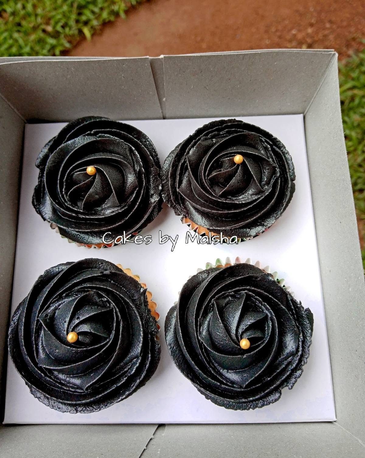 Chocolate rose cupcakes
